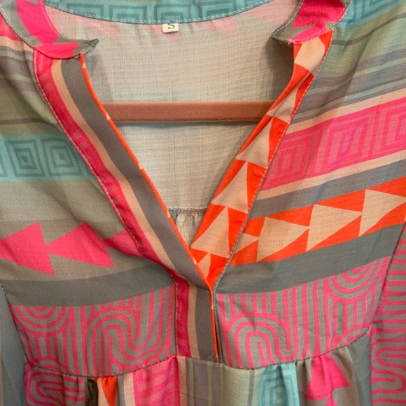 Colorful Geometric Pattern Dress - Picture 2 of 7